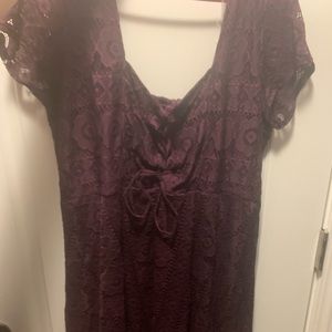 4/$10- Aeropostale Fit and Flare Purple Lace Dress